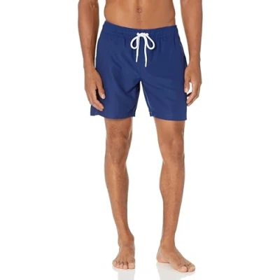 Image de Amazon Essentials Short de Bain à Séchage Rapide Entrejambe 18 cm Homme, Bleu Marine, S
