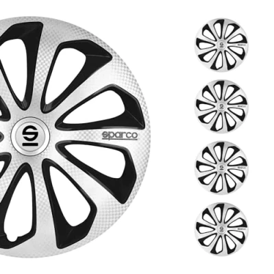 Image de SPARCO Sicilia SPC1575SVBKC Enjoliveurs 15Pouce noir/argenté, carbone