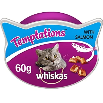 Image de Whiskas Knusper Sachets au saumon, nourriture pour chat 8 x 60 g