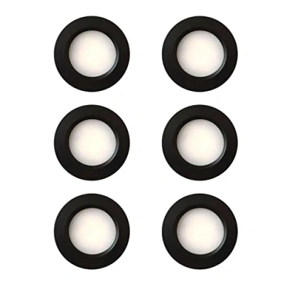 Image de MARVIX Lot de 6 spots LED noirs 12 V 24 à intensité variable pour camping car, caravane, car et bateau (blanc chaud 3000 K)