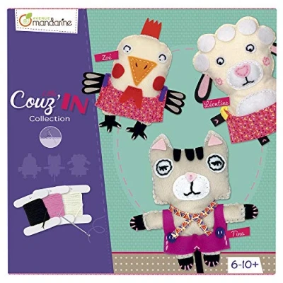 Image de Avenue Mandarine KC014O Boite créative Couture Enfant 3 Doudous à coudre Little Couz&#039;IN À partir de 6 ans