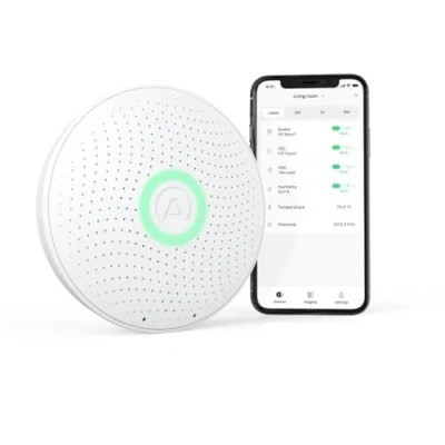 Image de Airthings 2930 Wave Plus Détecteur de Radon et la Qualité l’Air avec CO2, COV, Pression Atmosphérique, Humidité Température