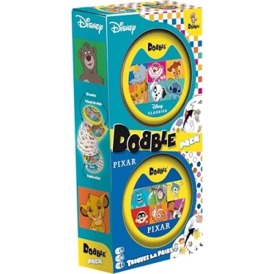 Image de Asmodee DOBBLE : Super Pack Disney et Pixar Jeux de société Jeu Cartes, rapidité Observation Famille Enfants à partir 6 Ans 2 8 Joueurs Version française