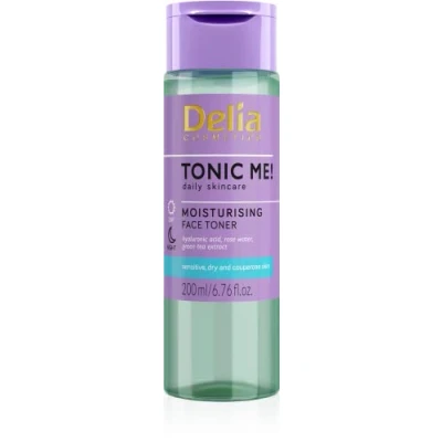 Image de Delia Cosmetics Tonic Me Tonique hydratante Peau sensible et sèche Acide hyaluronique, pétales de rose, thé vert extrait camomille Rafraîchit, apaise, hydrate Végétalien 200 ml
