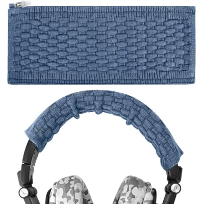 Image de Geekria Housse pour casque Sony WH1000XM3, WH1000XM2, MDR1000X, WHCH700N, XB950B1, XB950N1, XB950BT, 1A en tricot extensible (Bleu)