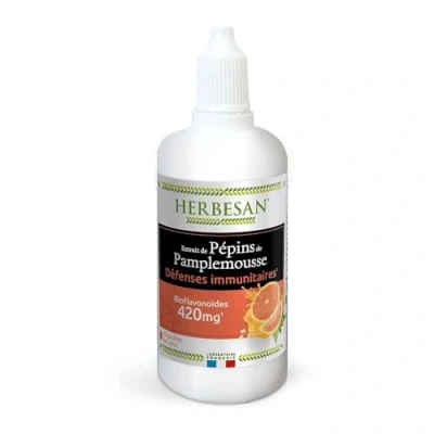 Image de Herbesan Extrait de Pépins Pamplemousse Bioflavonoïdes 420mg² Flacon 100ml