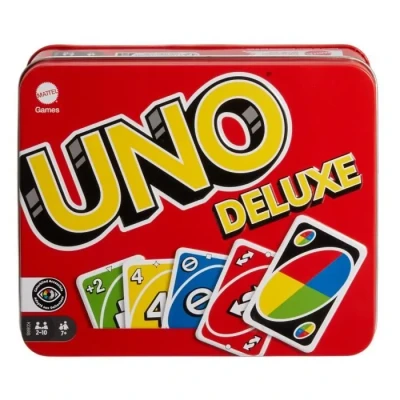 Image de Mattel Games UNO Kartenspiel Deluxe IN Metalldose Jeux de société pour enfants, Taille: One Size, Multicolor