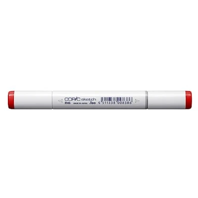 Image de COPIC Sketch R46, Strong Red, Twin Marker avec une pointe de largeur moyenne et « brush ».