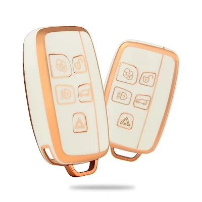 Image de OFFCURVE Etui a Cle Voiture Coque Clé, Étui à Clés Couvre Clef Cache Apte Land Rover Defender Discovery Freelander LR2 LR4 Range Sport Evoque Velar Vogue Jaguar XE XF XJ F Pace Type