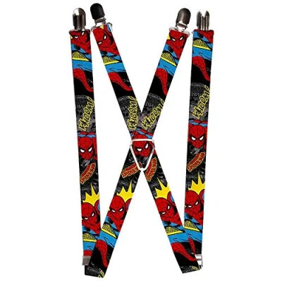 Image de Buckle Down Garçon Marvel Comics Suspenders Spider man In Action W/Amazing Sp Porte jarretelles, Multicolore, Taille unique EU