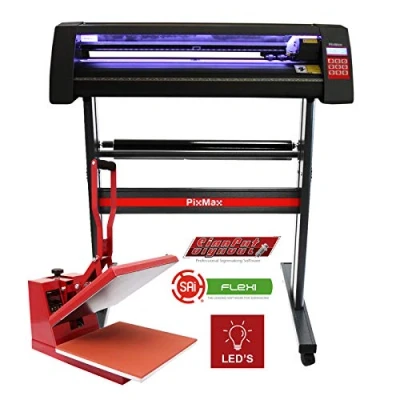 Image de Plotter de découpe Vinyle Guide à LED, Presse Chaud 38cm &amp; Logiciel Signcut Pro Impression par Sublimation Transfert Kit Personnalisation T Shirts