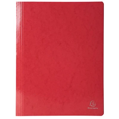 Image de Exacompta Réf. 380803B Carton de 25 chemises à lamelle Iderama en carte lustrée pelliculée 355 g/m² certifiées FSC® dimensions 24 x 32 cm pour documents format A4 couleur rouge