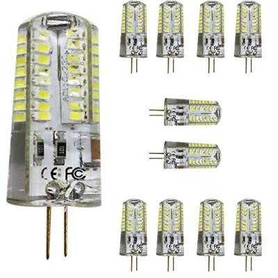 Image de mengjay® Lot de 10 perles LED G4 5 W, AC 220 240 V, 64 SMD 3014 LED, remplace les ampoules halogènes 50 320 lm, blanc froid 6000 K, angle d&#039;éclairage 360