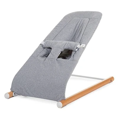 Image de CHILDHOME, Housse Compatible pour Transat Bébé Evolux, 100% Coton, Facile à enfiler, Doux, Agréable au toucher, Couleur Gris