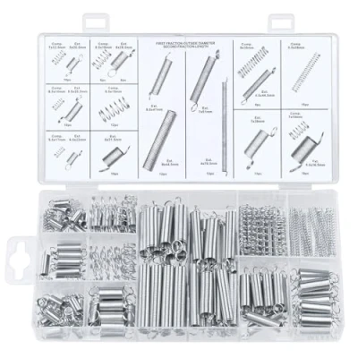 Image de Kit de 200 ressorts Différents traction, oscillants, compression en acier inoxydable et dans une boîte rangement pratique.