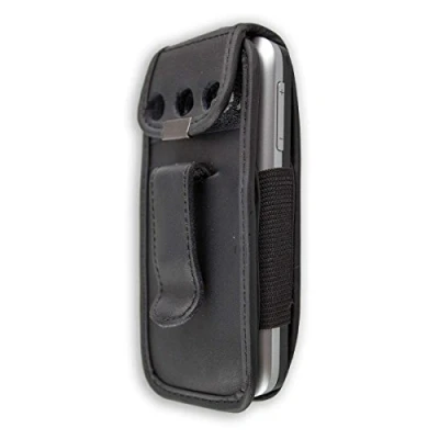 Image de caseroxx Sac Cuir avec Clip Ceinture pour Alcatel 2008G en veritable, Housse de Protection à Porter la (avec fenêtre Transparente antisalissure; Coloris Noir)