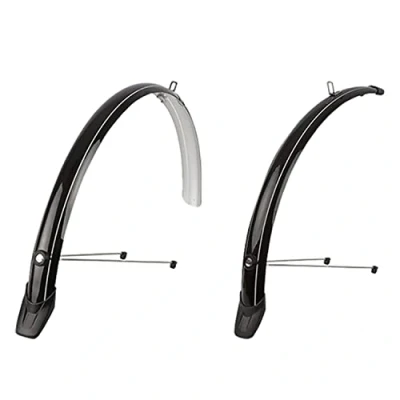 Image de POLISPORT 8628200001 Garde Boue Avant et arrière modèle Towny 2 pièces pour vélos de Trekking urbains avec Roues 28&quot; Couleur Noir