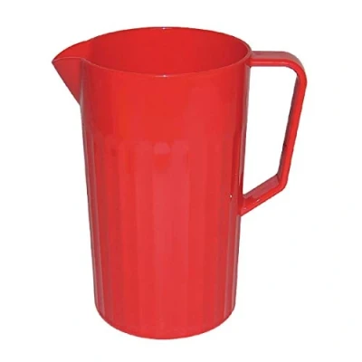 Image de Olympia Pichet en plastique polycarbonate rouge Kristallon CE281, Capacité de 1,4 litre, Réutilisable et pratiquement incassable