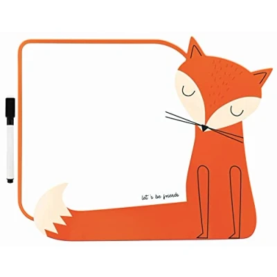 Image de Tableau Blanc Effaçable avec Marqueur Noir Format A4 pour Enfants 35 x 28 cm Forme Amusante Renard