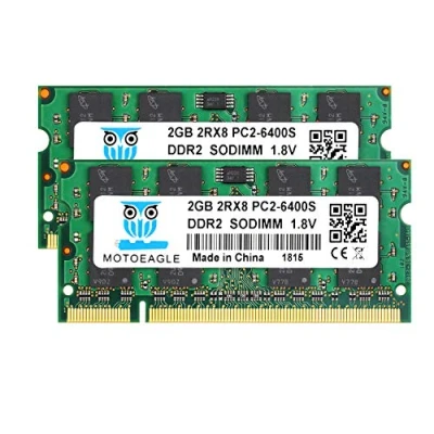 Image de Motoeagle DDR2 800 PC2 6400S 4Go (2x2Go) SODIMM 800MHz 2GB 6400 200 Pin CL6 1.8V d&#039;ordinateur Portable Mémoire RAM
