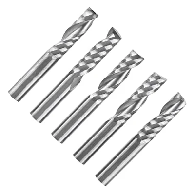 Image de 5pcs 6mm Tige Fraises en Carbure de Tungstène Flûte Unique Fraisage Spirale CNC