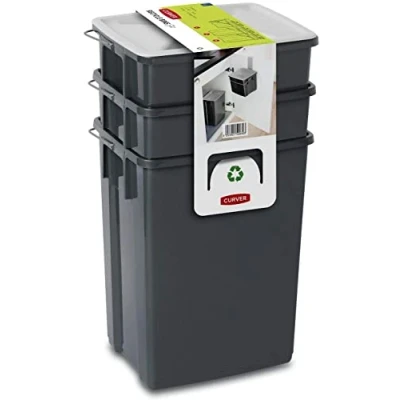 Image de CURVER Ensemble de paniers tri 2 x 10 l + 6 poubelles multicolores