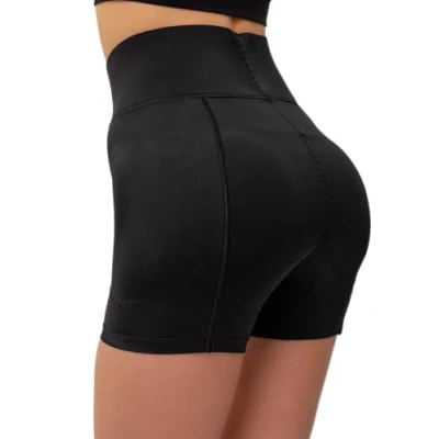 Image de Sodacoda Boxer moulant à effet ventre plat pour femmes avec inserts amovibles épais et chauds les fesses crevassées hanches rondes Noir Large