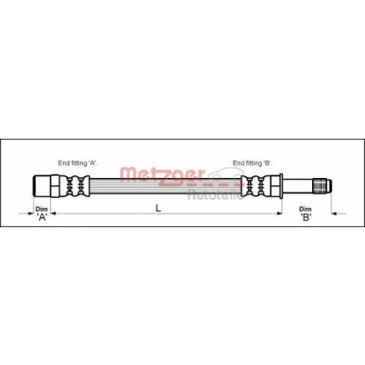 Image de METZGER 4110347 Flexible De Frein 317 M10 x 1 VOLVO: S60 I, V70 2, S80 I