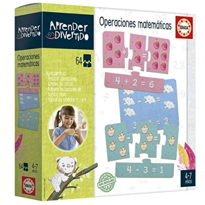 Image de Educa Apprendre est Amusant : opérations mathématiques Jeu éducatif pour Enfants, à partir de 4 Ans (18699), Multicolore, único