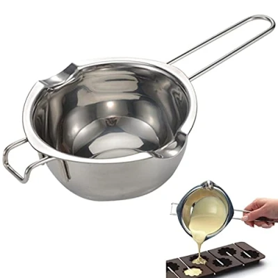 Image de Melting Pot Pour Beurre Chocolat 600ML Bol Bain Marie en Acier Inoxydable avec Poignée Résistante à La Chaleur Recipient a Chauffage du Lait,Du Ou