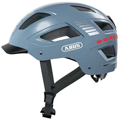 Image de ABUS HYBAN 2.0 LED Casque de vélo Unisex, Bleu (Signal Glacier), L (56 61 cm)