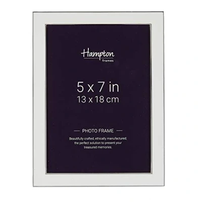 Image de Hampton Frames ANNABEL Cadre photo simple plaqué argent avec incrustation en émail blanc 13 x 18 cm