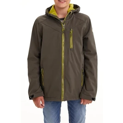 Image de Killtec Boys Jacke Softshell/Veste de Plein air avec Capuche, Vert Anthracite, 164