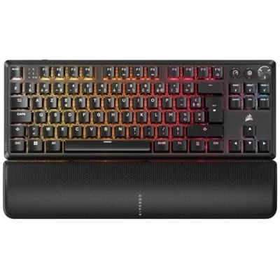 Image de Corsair K70 Core TKL Wireless RGB Clavier de Jeu Mécanique sans Clé Interrupteurs Linéaires MLX Red v2 Pré Lubrifiés Capuchons en ABS AZERTY FR Noir