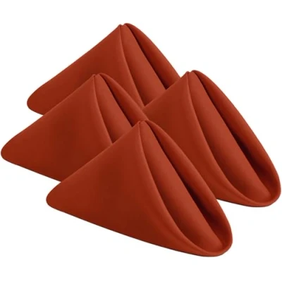Image de KICHLY Serviettes en Tissu Lot de 24 Table réutilisables, Douces et Confortables idéales pour Les événements, Polyester (Oranje, 50x50 cm)