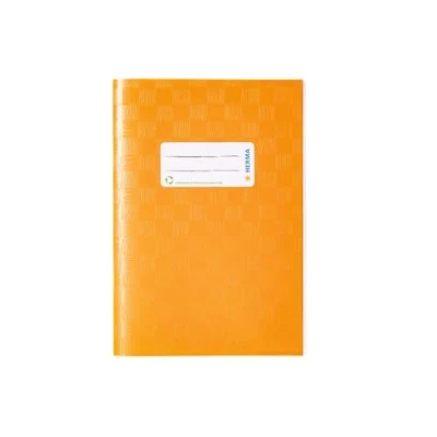 Image de Protège cahier Herma dimension A5 couvert en plastique Structure velours 1 pièce 5 gedeckt mit Baststruktur, Stück orange