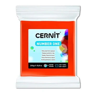 Image de CERNIT CE0900250752C Un Pain de Pâte Polymère Number one à Modeler Cuire Couleur orange Bloc 250 g