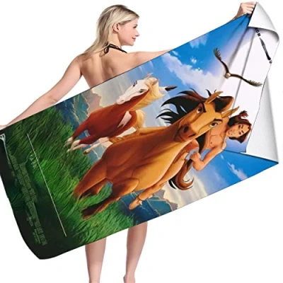 Image de LRUD Spirit Serviette de bain 70 x 140 cm plage Grande pour enfants Idée cadeau garçons et filles Serviettes en microfibre (A01,80