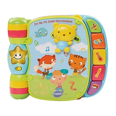 Image de Vtech 166705 Jouet Musical Do, Ré, Mi Super Livre Enchanté 6 36 mois Bleu Version FR