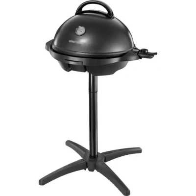 Image de George Foreman Barbecue 2 en 1 électrique: Grill sur pied &amp; de table (utilisation intérieure extérieure, balcon cuisine, Ø44,5cm, indicateur température, bac à graisse, 2400W) 22460 56