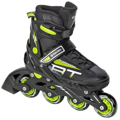 Image de Roller en Ligne RAVEN Profession Pointure Ajustable Noir/Lime Taille 28 32(18cm 20,5cm) Réglable Mixte