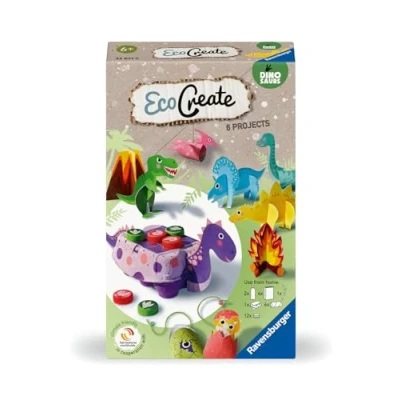Image de Ravensburger Dinosaure EcoCreate 23671 Roar with The Dinosaurs Kit de Bricolage pour Enfants à partir 6 Ans, Blanc