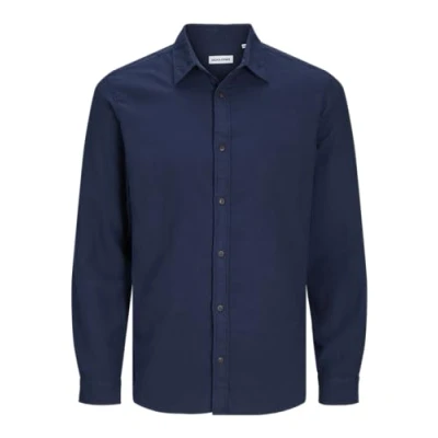 Image de JACK&amp;JONES PLUS Jjjoshua Fall Chemise en Flanelle LS Pls décontractée, Blazer Bleu Marine Détails : Solide, 4XL Homme
