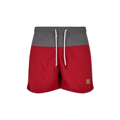 Image de Urban Classics Block Short de bain, Homme, Taille: Medium, Brickred/darkshadow