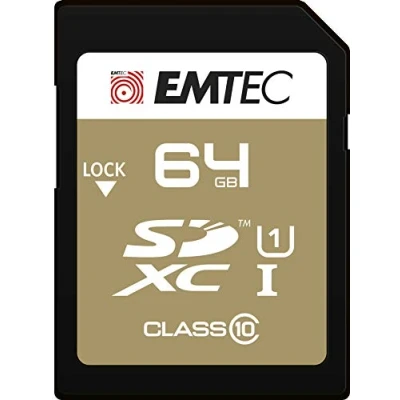 Image de Emtec Carte SD 64GB UHS I U1 EliteGold Performance Vitesse de lecture jusqu&#039;à 85MB/s
