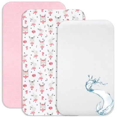 Image de Lovely Hippo Draps Housses Cododo + 1 Alèse Protège Matelas Compatible Bébé Drap Housse 100% Coton Imperméable (Danseuse Rose, 90 x 55 cm)
