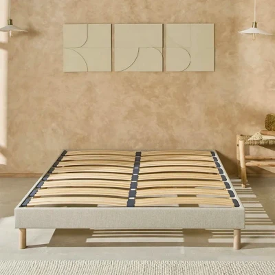 Image de Sommier à lattes en bois LINO 90x190 cm NUIT DE COTON Beige 24 A monter soi même