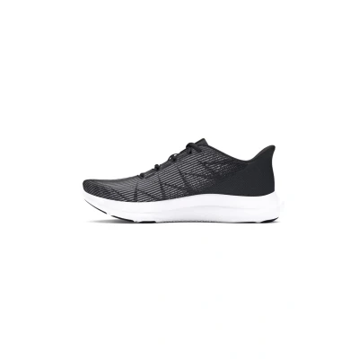 Image de Under Armour UA Charged Speed Swift Baskets pour hommes, chaussures de sport respirantes, noir/blanc/blanc