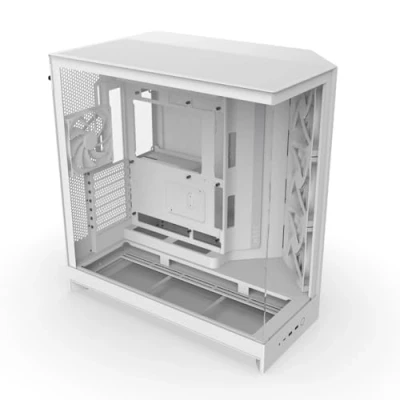 Image de NZXT H9 Flow (2025) Grand boîtier PC ATX Mid Tower à Double Chambre pour Flux d&#039;air Inclut 3 Ventilateurs de 140 mm et 1 Ventilateur 120 Support radiateur 420 Blanc