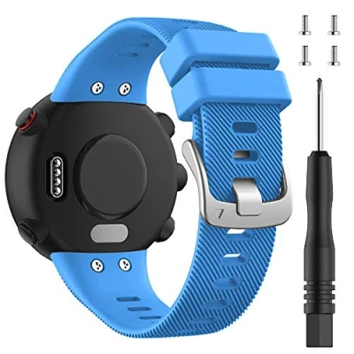 Image de ACTECH Bracelet Compatible avec Garmin Forerunner 45, 45S, Swim 2, de Remplacement en Silicone (Noir)